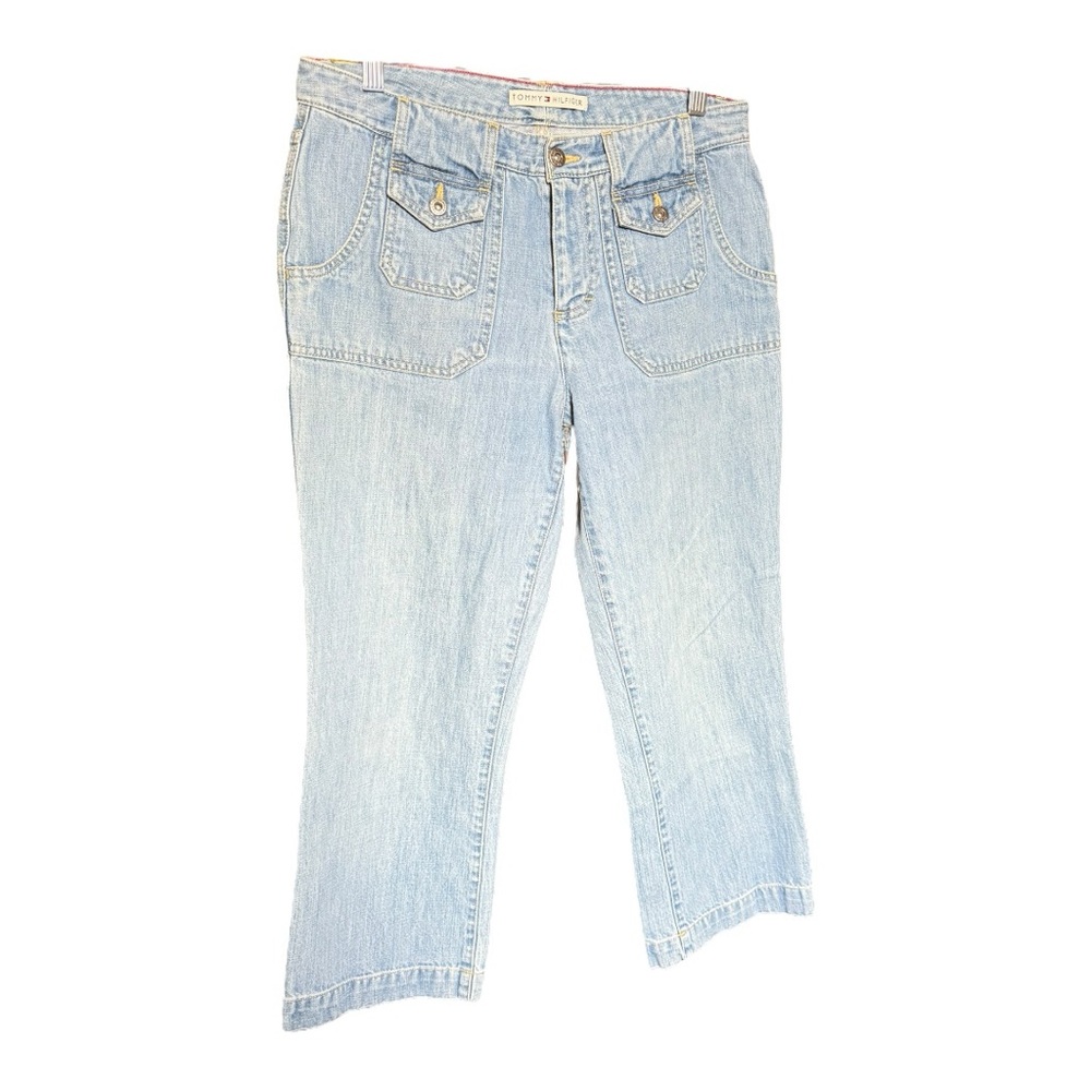 Tommy Hilfiger Light Wash Crop Y2k Fall Jeans